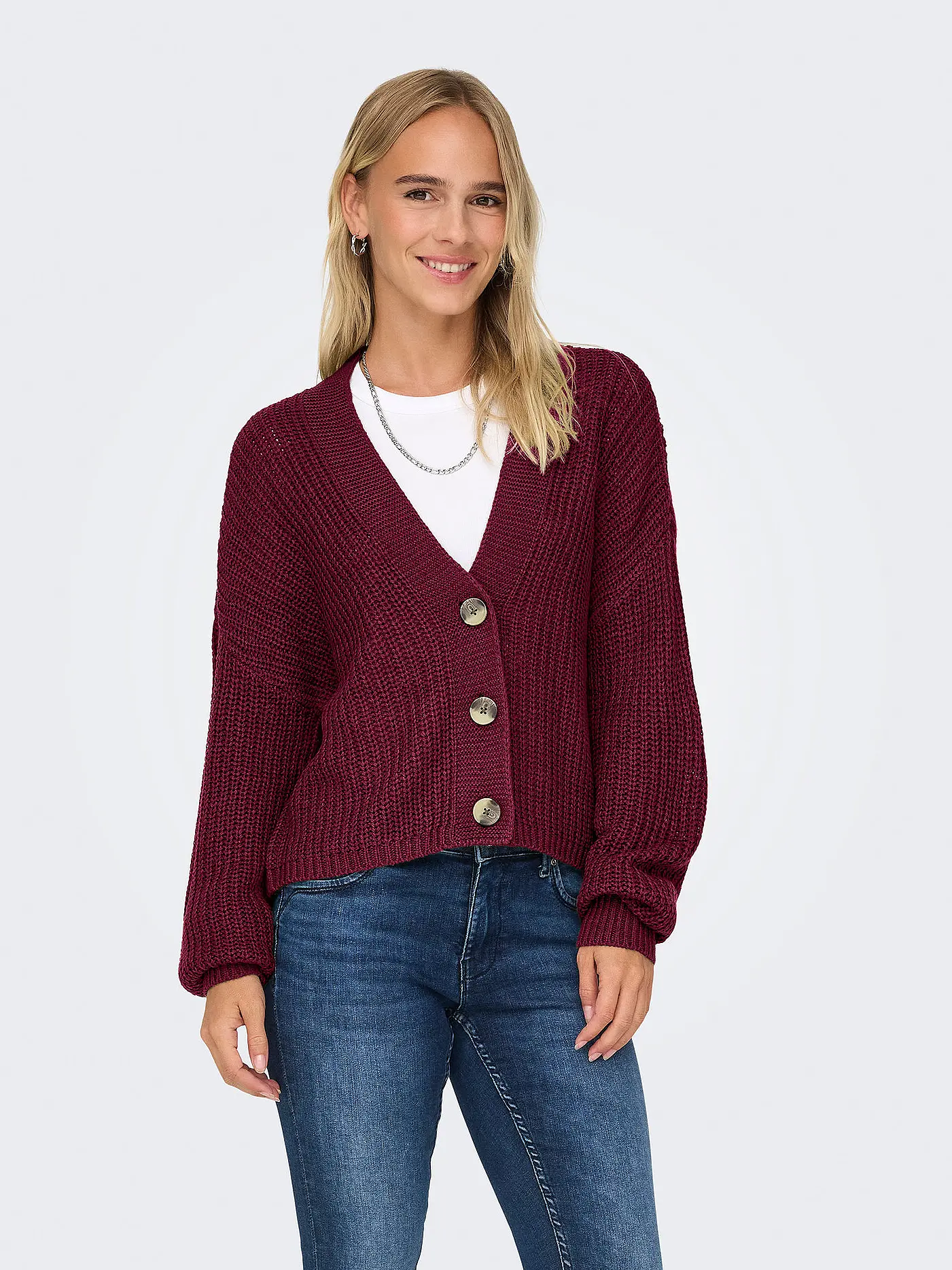 ONLY | Cardigan ONLCAROLSPRING | dunkelrot